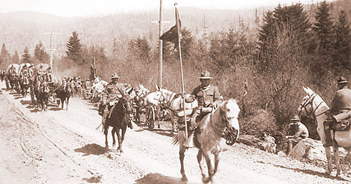 Camp Bonneville horses and soldiers