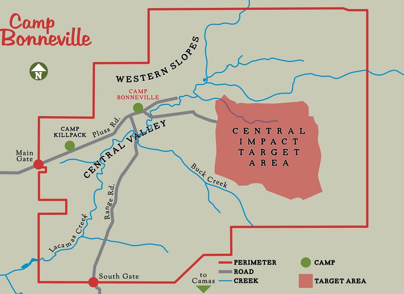 Map of Camp Bonneville.