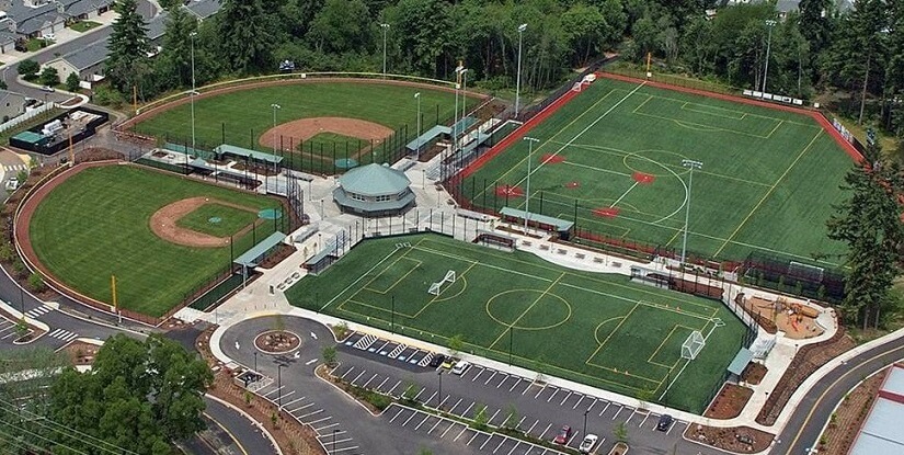 Aerial photo of Luke Jensen Sports Park.