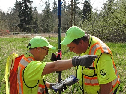Clark County surveyors working in the field.