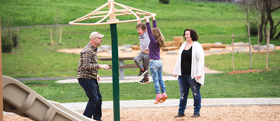 Family at playground