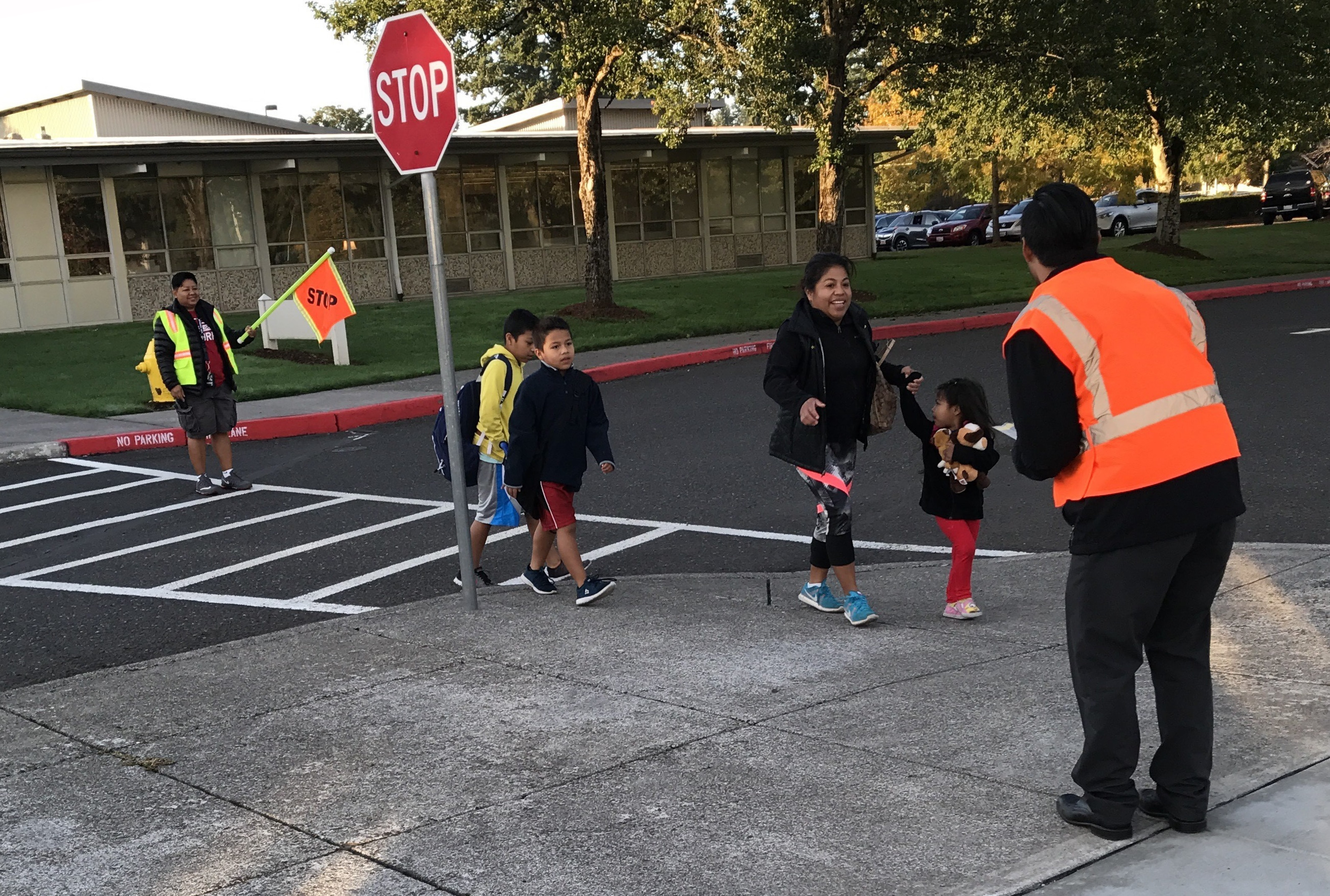 Kids in crosswalk