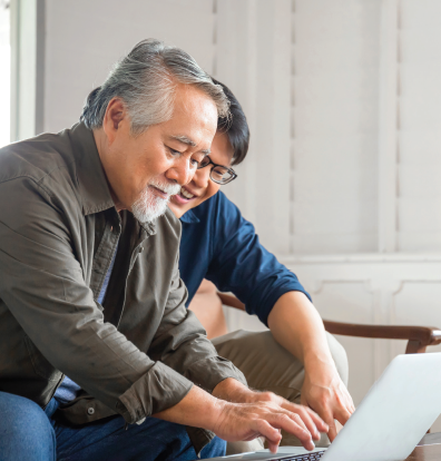 Men using computer
