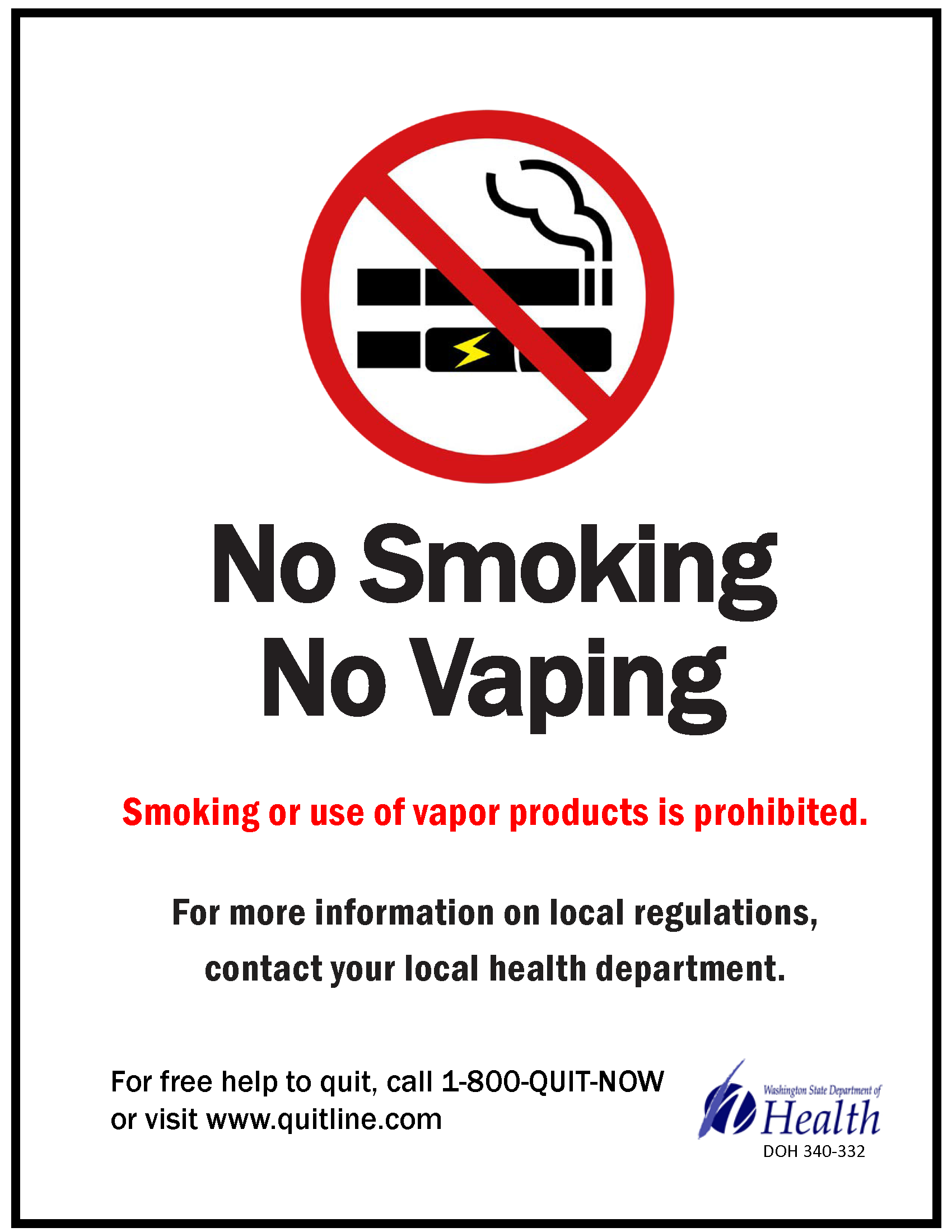 No smoking & vaping sign B&W
