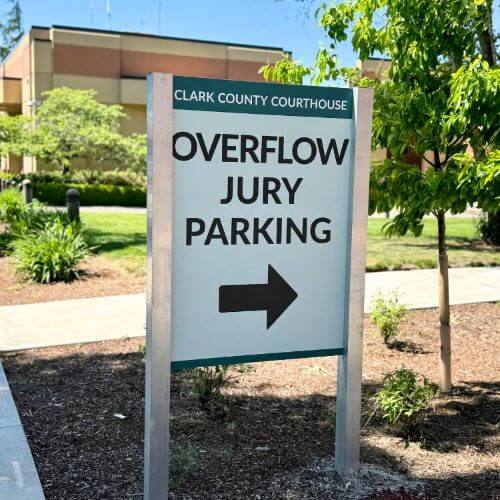 Jury Overflow Parking Behind Public Service Center and Parking Garage