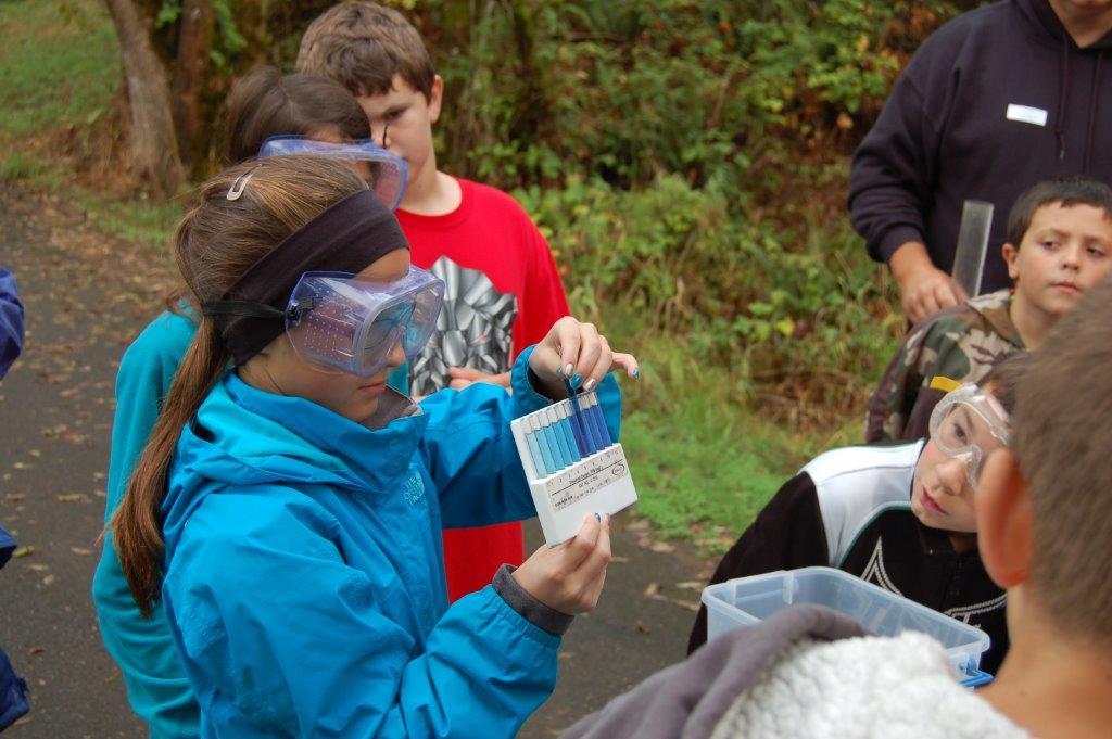 Student Using Water Quality test kit