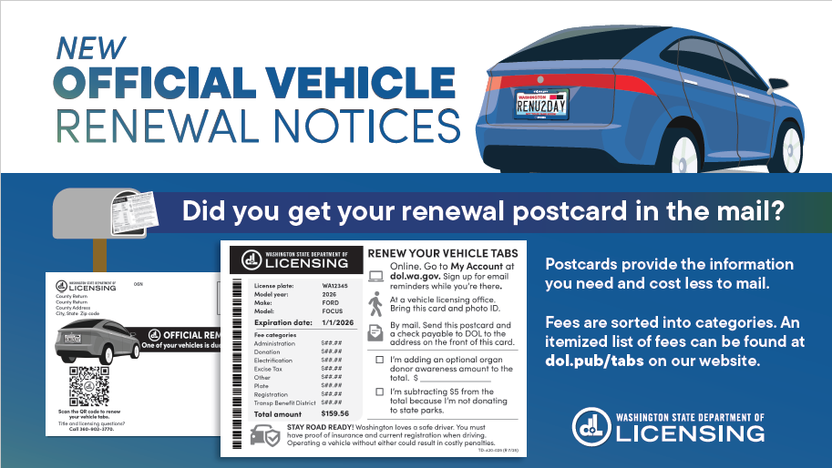 New Official Vehicle Renewal Notices 