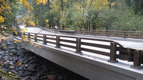 Cougar Creek Bridge on Northeast Washougal Road, following its replacement in 2012.