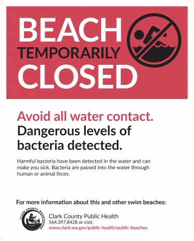 Beach closure - Bacteria