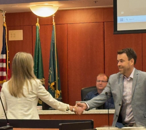The Clark County Council presented the formal proclamation to Treatment Alternative Court/DUI Court Judge Abbie Barlett on 05/06/2025