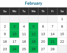 Harm Reduction Center operating hours for December 2024