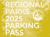 Background of tree line colored purple with text "regional parks 2023 parking pass" and Clark County logo